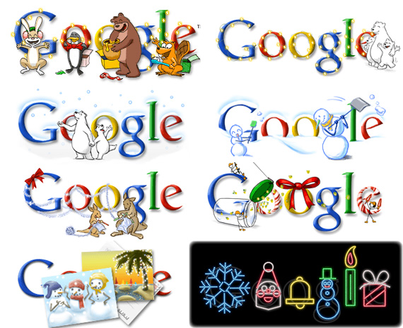 Christmas Google Doodles, Google Doodles, Happy Holidays Doodles